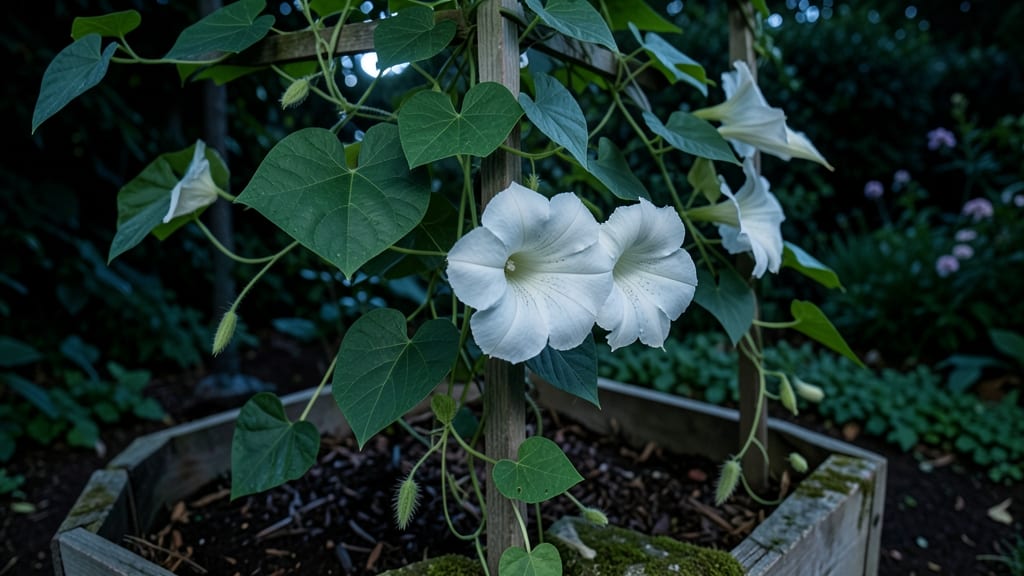 What Does a Moonflower Plant Look Like: Night-Blooming Beauty with Giant White Flowers